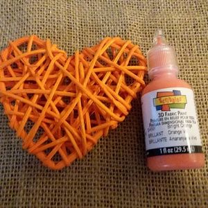 Orange wicker hearts